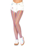 Leg Avenue Lurex Shimmer Rainbow Striped Fishnet Tights