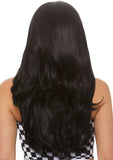 Leg Avenue 27" Long Wavy Center Part Black Costume Wig