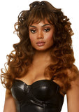 Leg Avenue 24” Long Curly Wispy Bang Wig With Half Up Pony