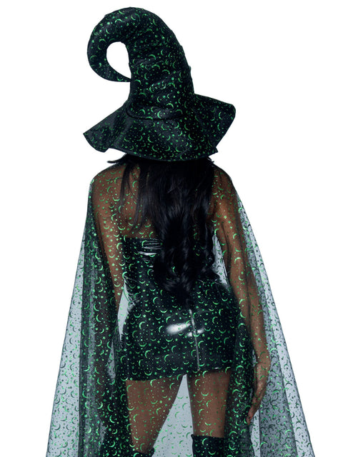 Leg Avenue Glitter Moon Cape and Witch Hat Costume Set