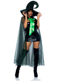 Leg Avenue Glitter Moon Cape and Witch Hat Costume Set