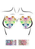 Leg Avenue Prism Adhesive Jewel Nipple Stickers and Body Glitter Pack