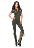 Leg Avenue Top Gun Flight Suit spandex catsuit with changeable name badges