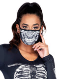 Legavenue Lace Print Skull Face Mask